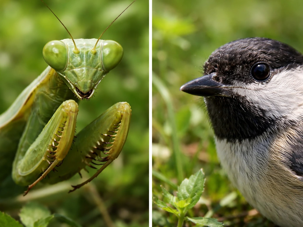bird vs praying mantis