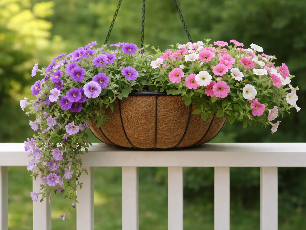 how to grow petunia hanging baskets
