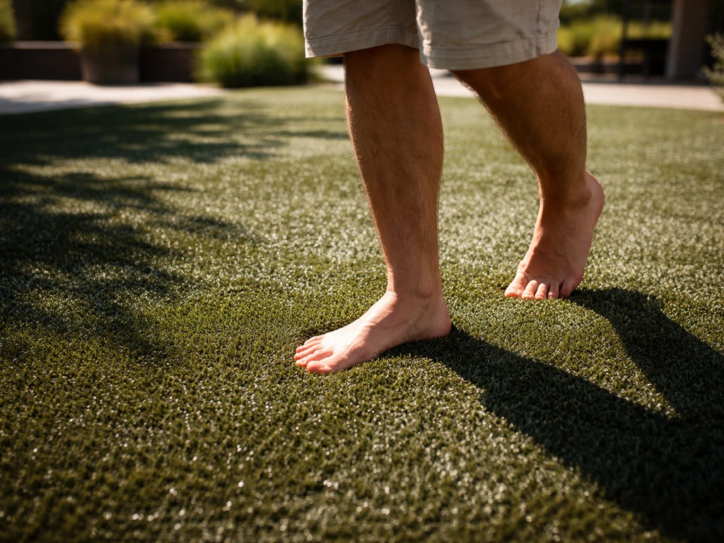 Gazon synthétique brûle les pieds : causes et solutions