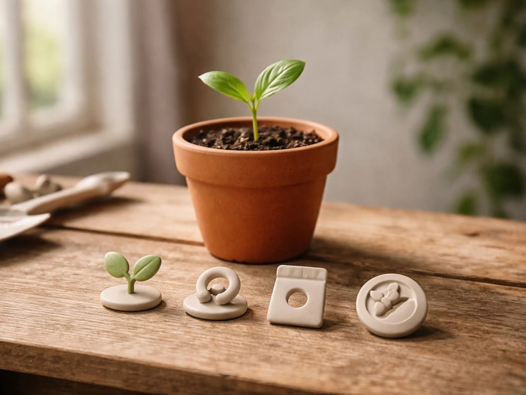 Minimal desk scene with four simple icon-style callouts showing factors that make something “better” in a garden game
