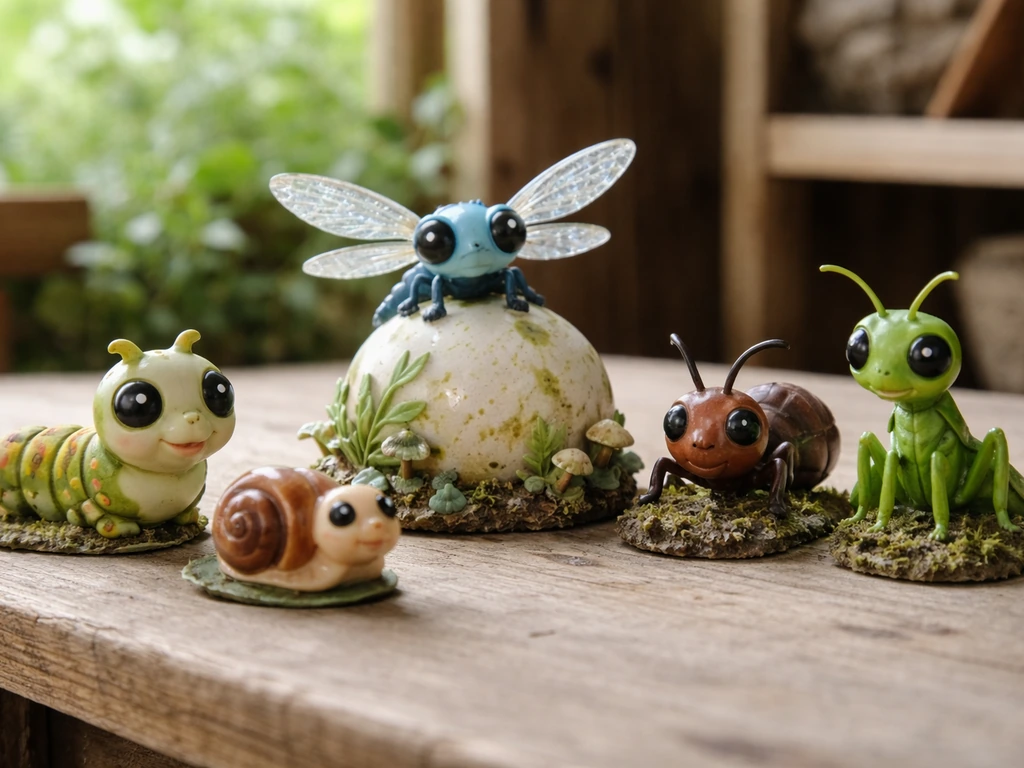 Dragonfly pet perched on a bug-themed hatch table beside other cute insect companions