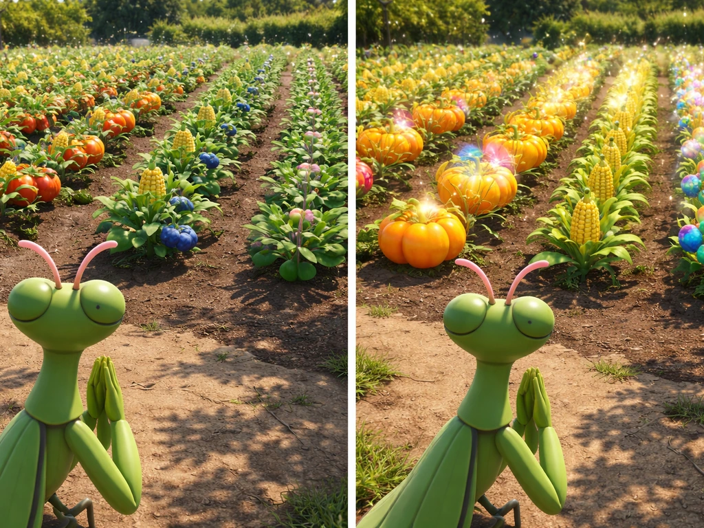 Before/after comparison of variant chance on high-value crop