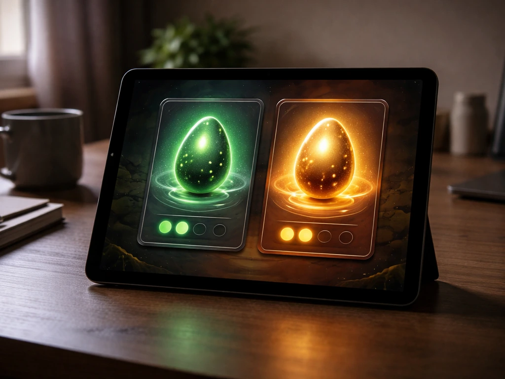 Minimal shop-style game screen showing Mythical and Legendary egg acquisition flow with simple progress cues.