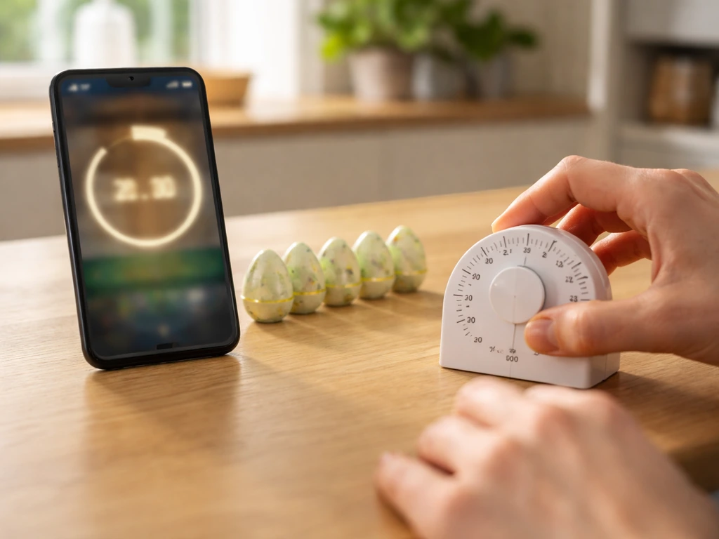 Queue of common summer eggs ready to hatch with a visible countdown setup