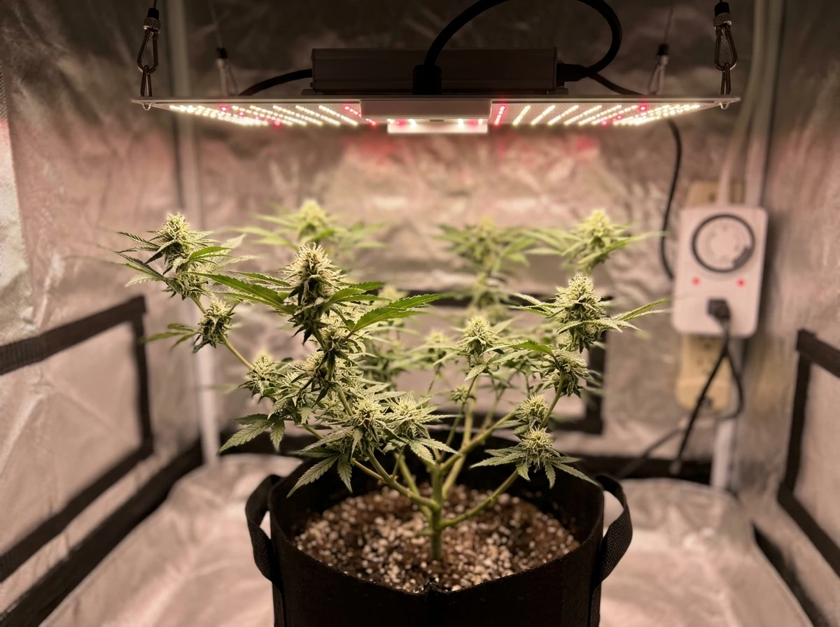 Flowering and fruiting plants under shorter photoperiod with red boost