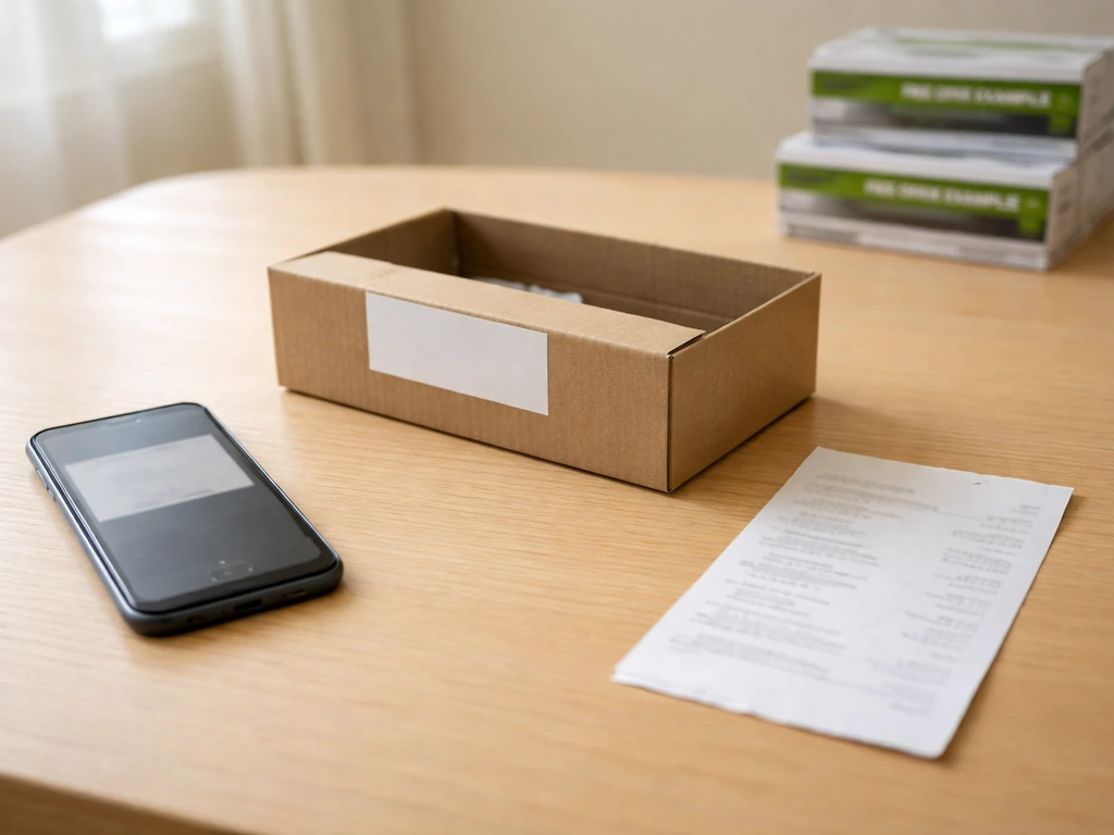 Minimal tabletop scene with grow-light boxes, a phone notification, and a blurred receipt indicating different “free” of