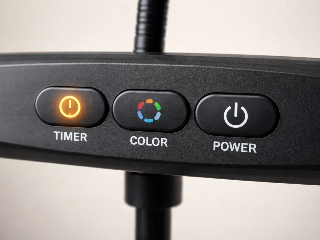 Close-up of a plant light control panel showing the TIMER indicator illuminated
