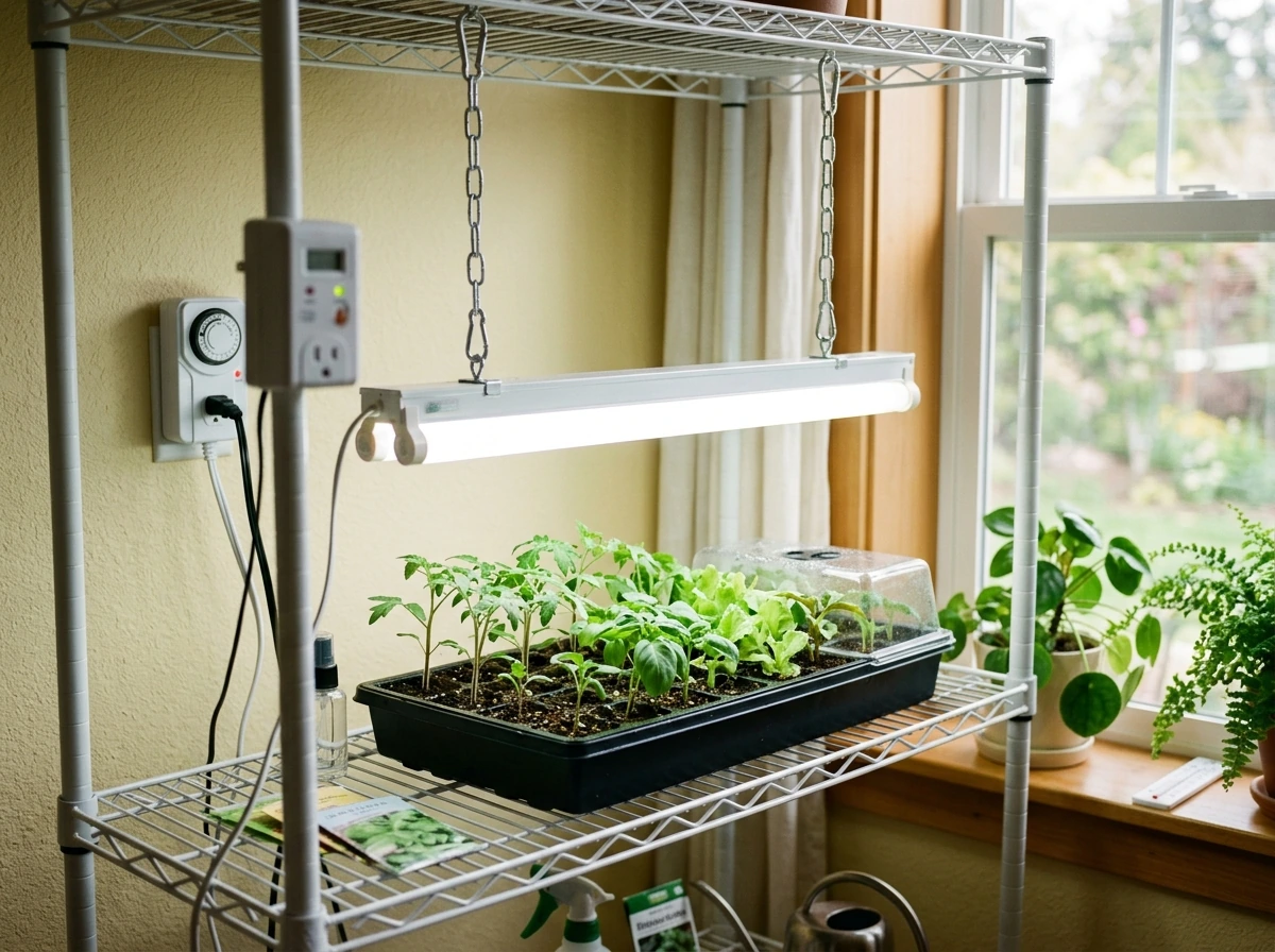 how to use a grow light for seedlings