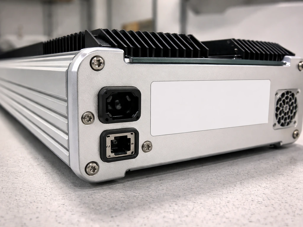 Close-up of an Innova LED grow light’s back/side with visible housing and hardware for model ID.