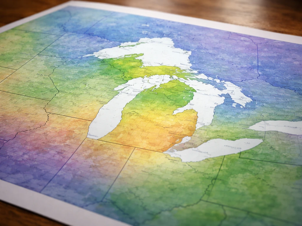 USDA hardiness zone map with Michigan area highlighted for azalea zones 4a–6b.