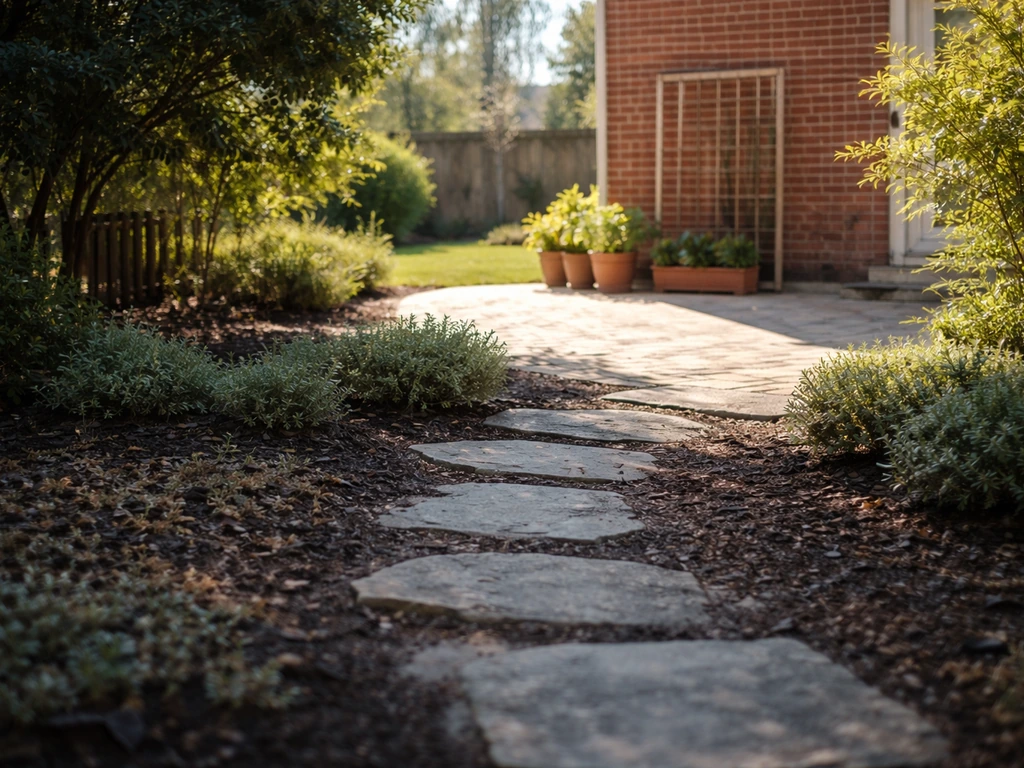 Sunlit southern patio by a brick wall contrasting a cooler shaded northern yard area for jasmine.