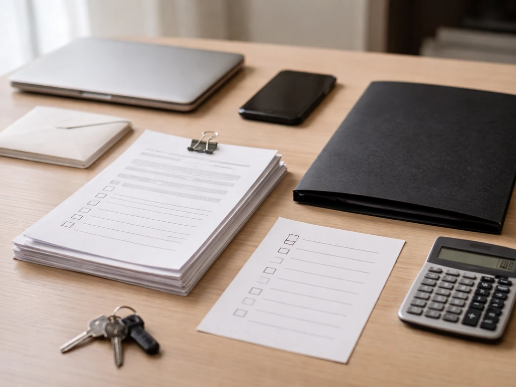 Minimal desk scene showing public financial research tools and a separate debt/liability element without text.