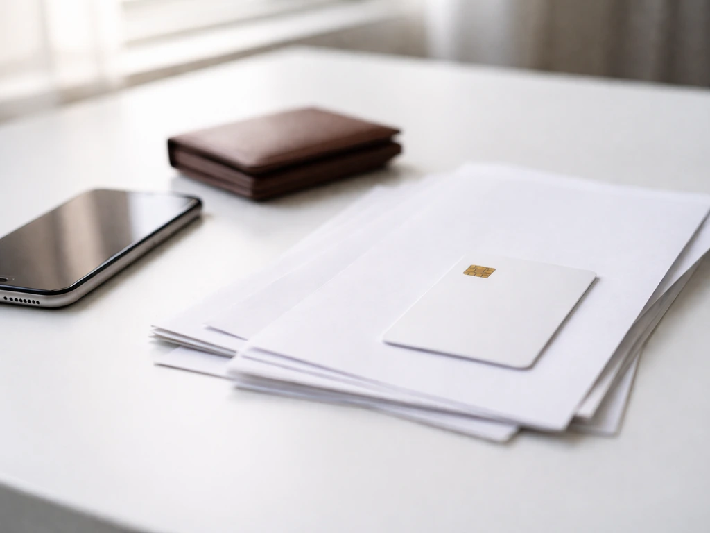 Minimal desk scene with smartphone, wallet, and scattered documents suggesting sources for net worth estimates