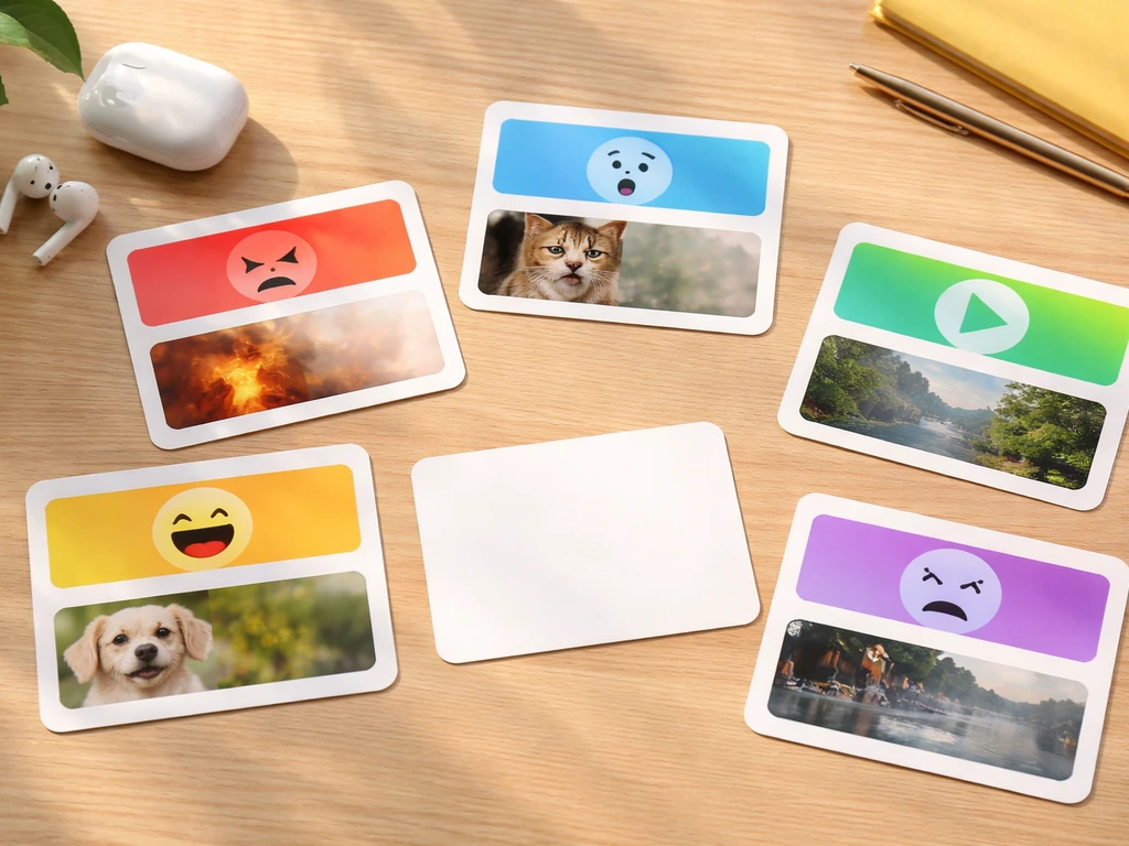 Several different reaction-style thumbnails on a desk to show “angry grandma” is a generic meme phrase.