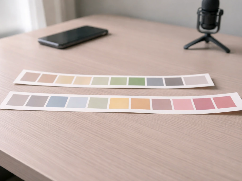 Split lighting studio desk scene symbolizing fair comparisons without showing any people