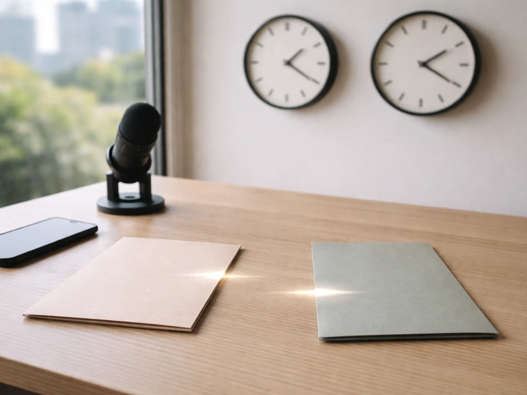 Two valuation clocks beside a desk showing finance media, symbolizing differing net-worth estimates