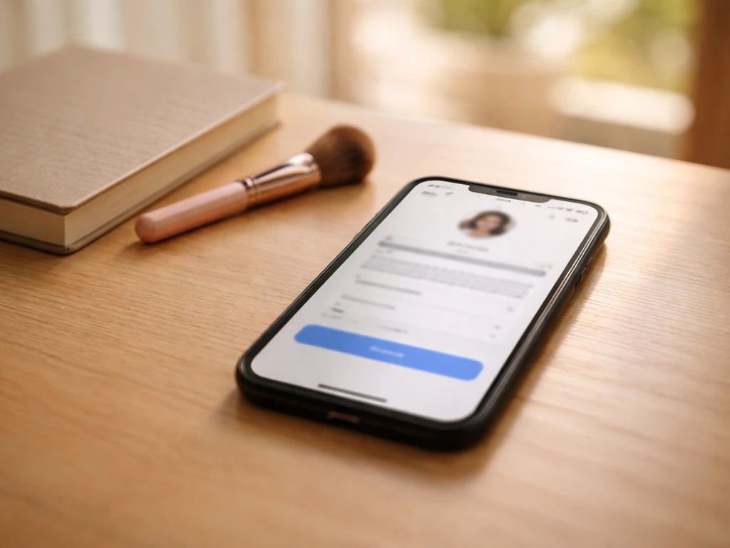 Minimal desk scene with a smartphone showing a blurred cameo-style request interface for paid personalized shoutouts.