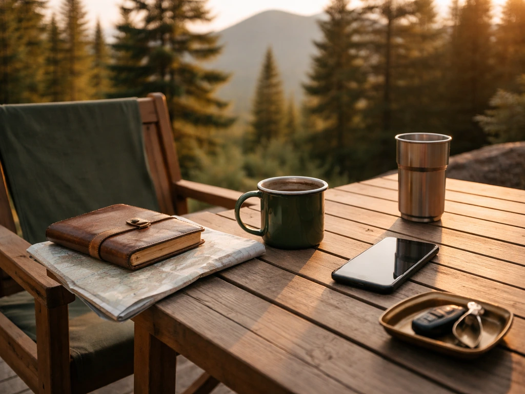 Cozy Colorado outdoor hospitality scene with subtle hints of business and finance, no people shown.