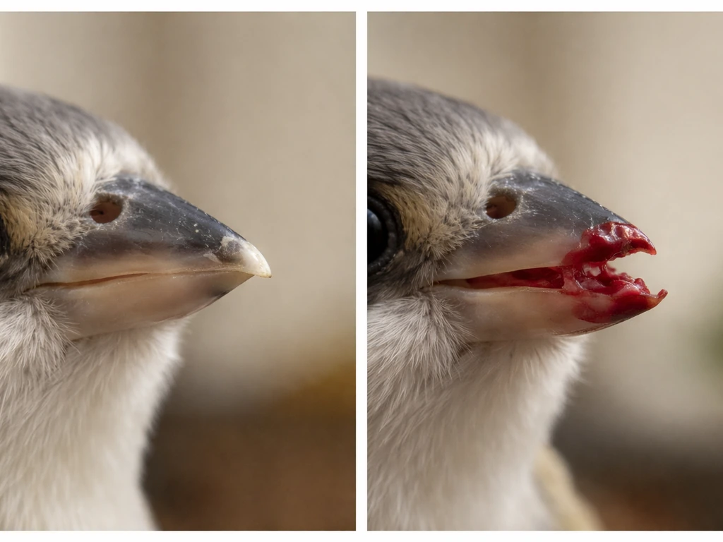 bird with broken beak