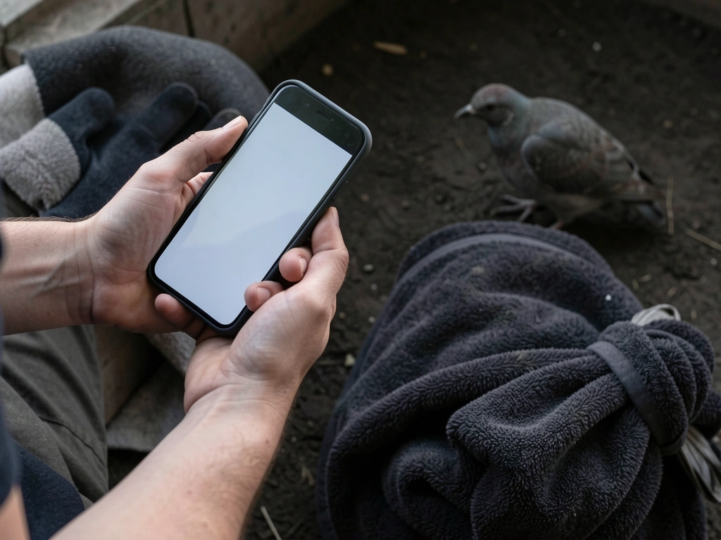 Calling a wildlife rehabber while the injured raptor is covered and contained