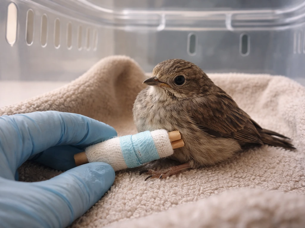 bird broken leg splint