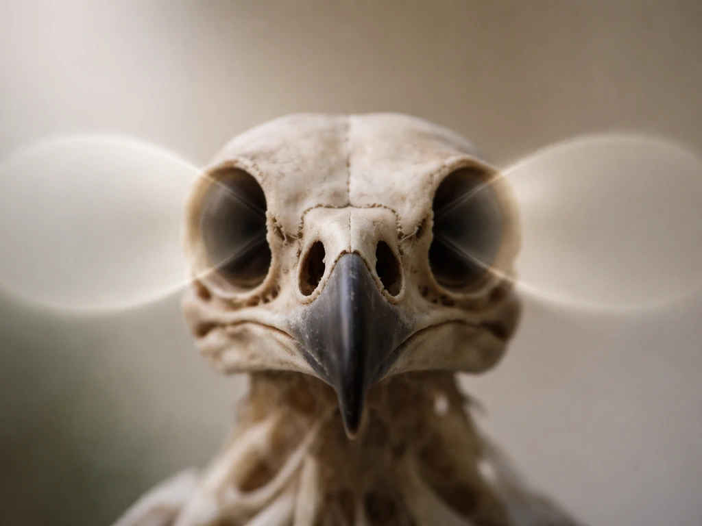 Close-up view of a bird’s eyes demonstrating one-eye scanning versus binocular overlap for depth.