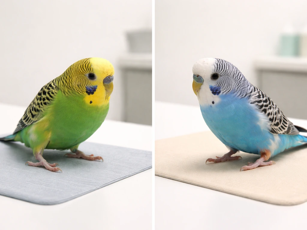 Two side-by-side birds on a clinic surface showing a bent leg vs a more natural leg with mild injury signs.
