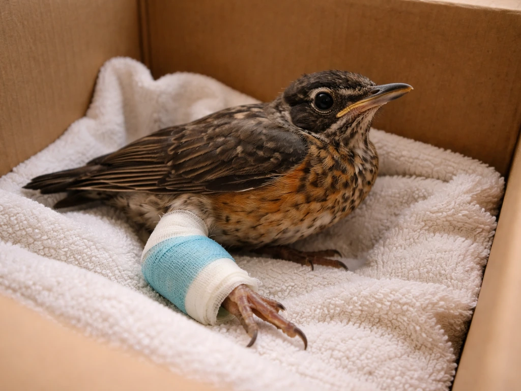 bird with broken foot
