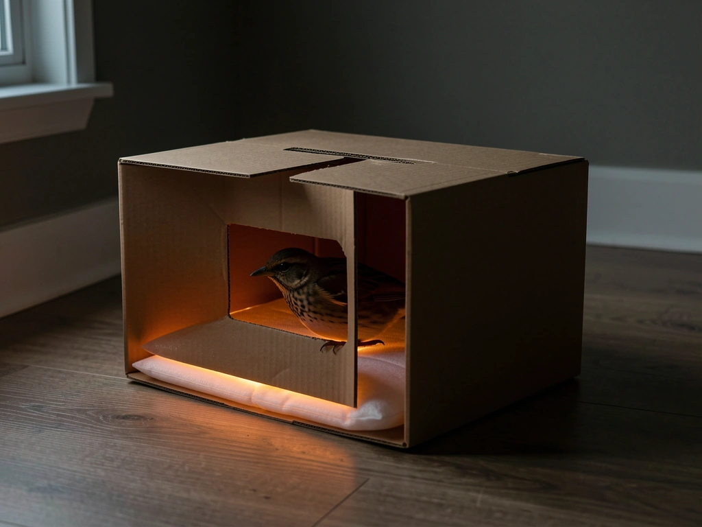 Heating pad on low under one half of the box for gentle warmth.