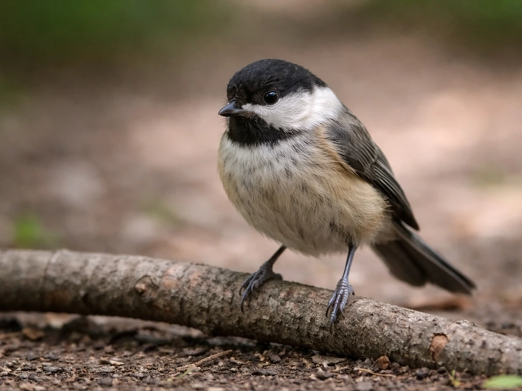 A small wild bird perched with one leg hanging limp, showing altered posture and guarding behavior.
