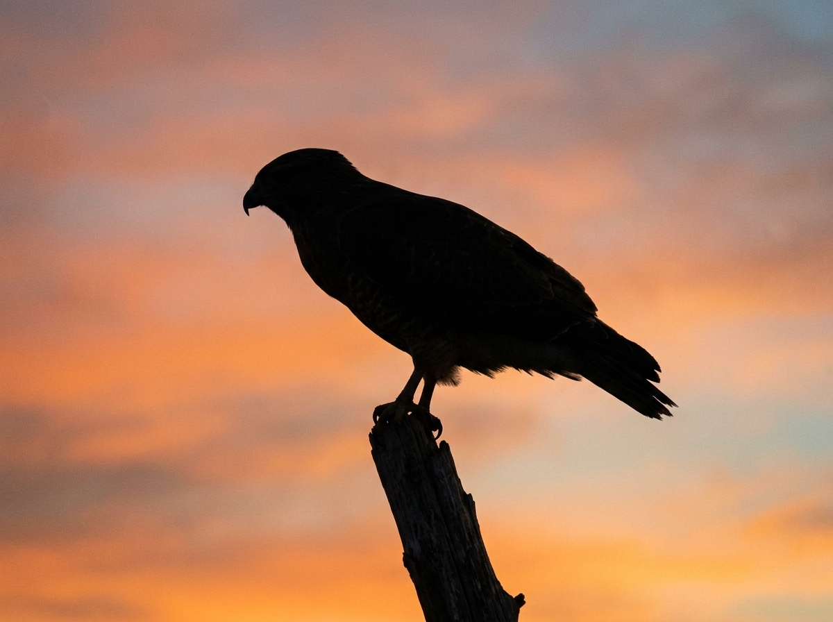 Large rounded raptor head silhouette with blockheaded look