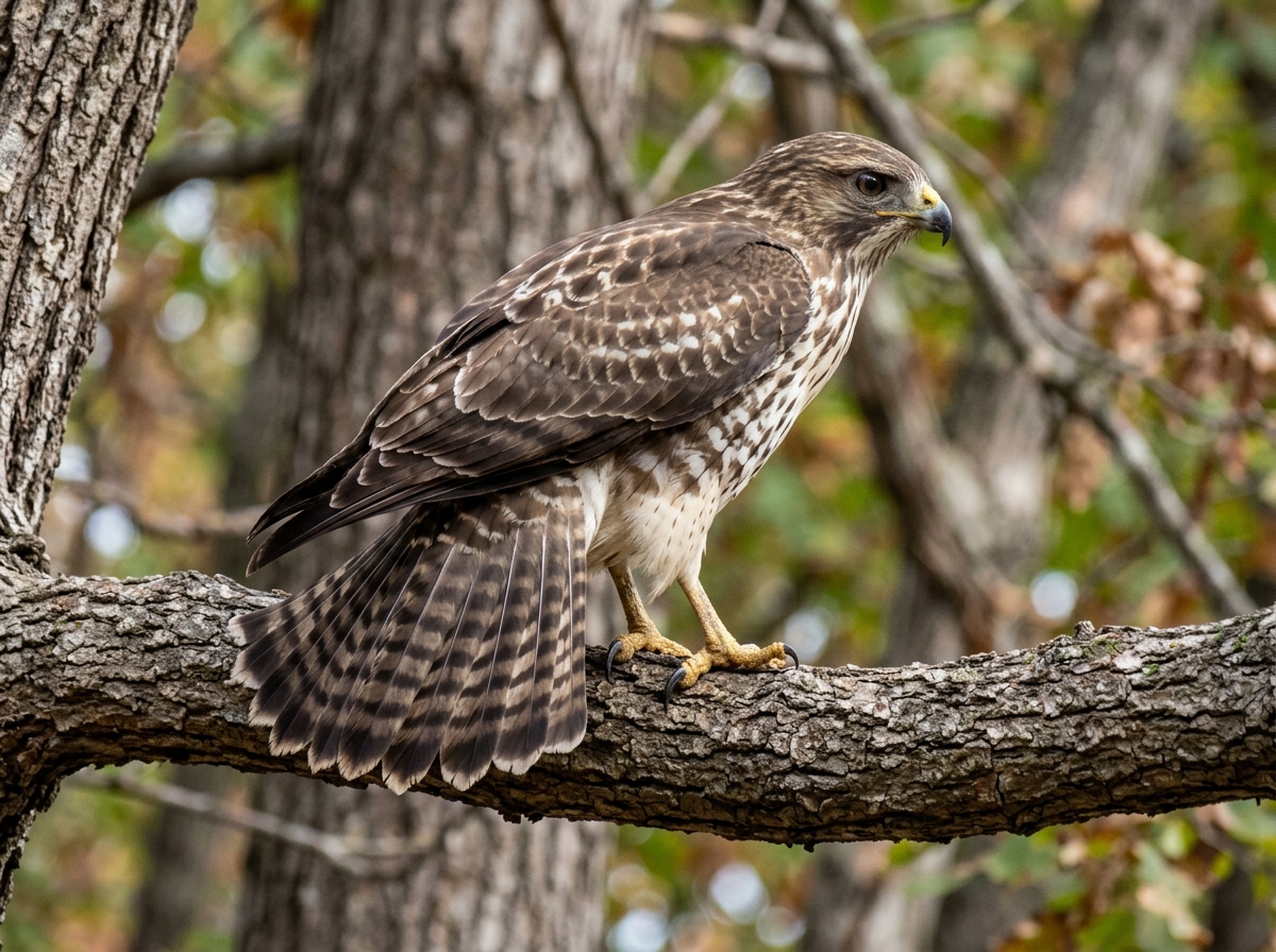 Tail shape differences: rounded fan-like tail vs squared look