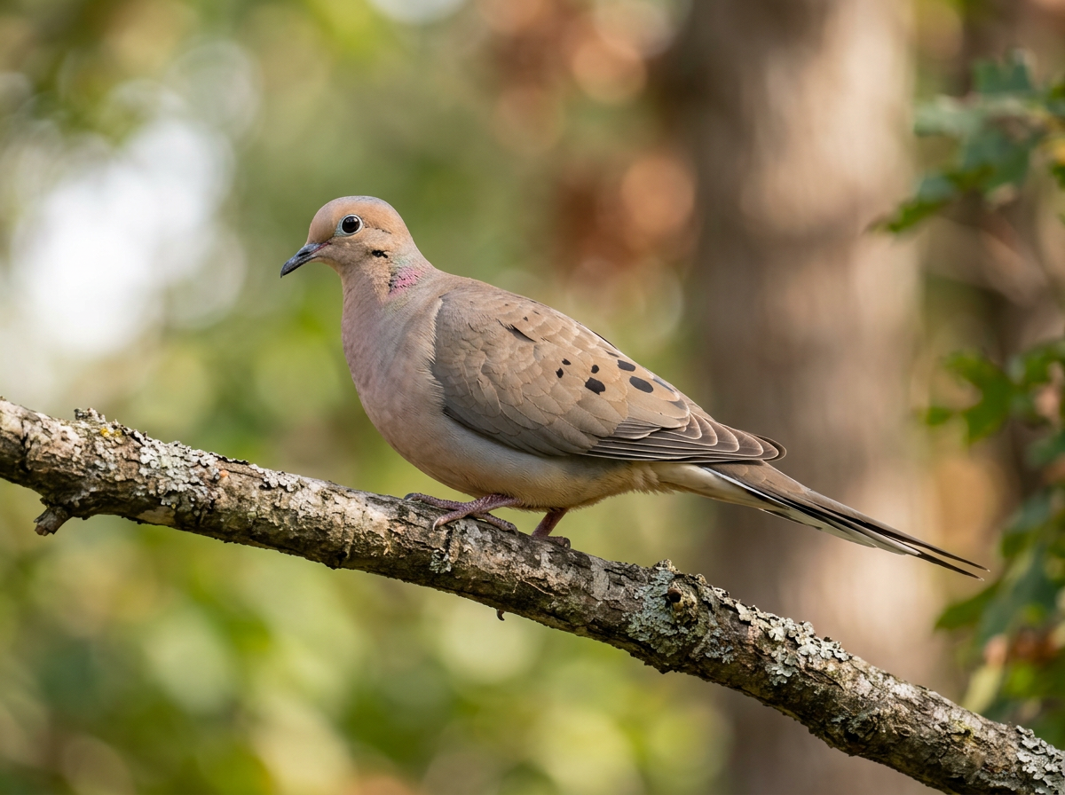 Mourning Dove side view highlighting size, shape, and overall color