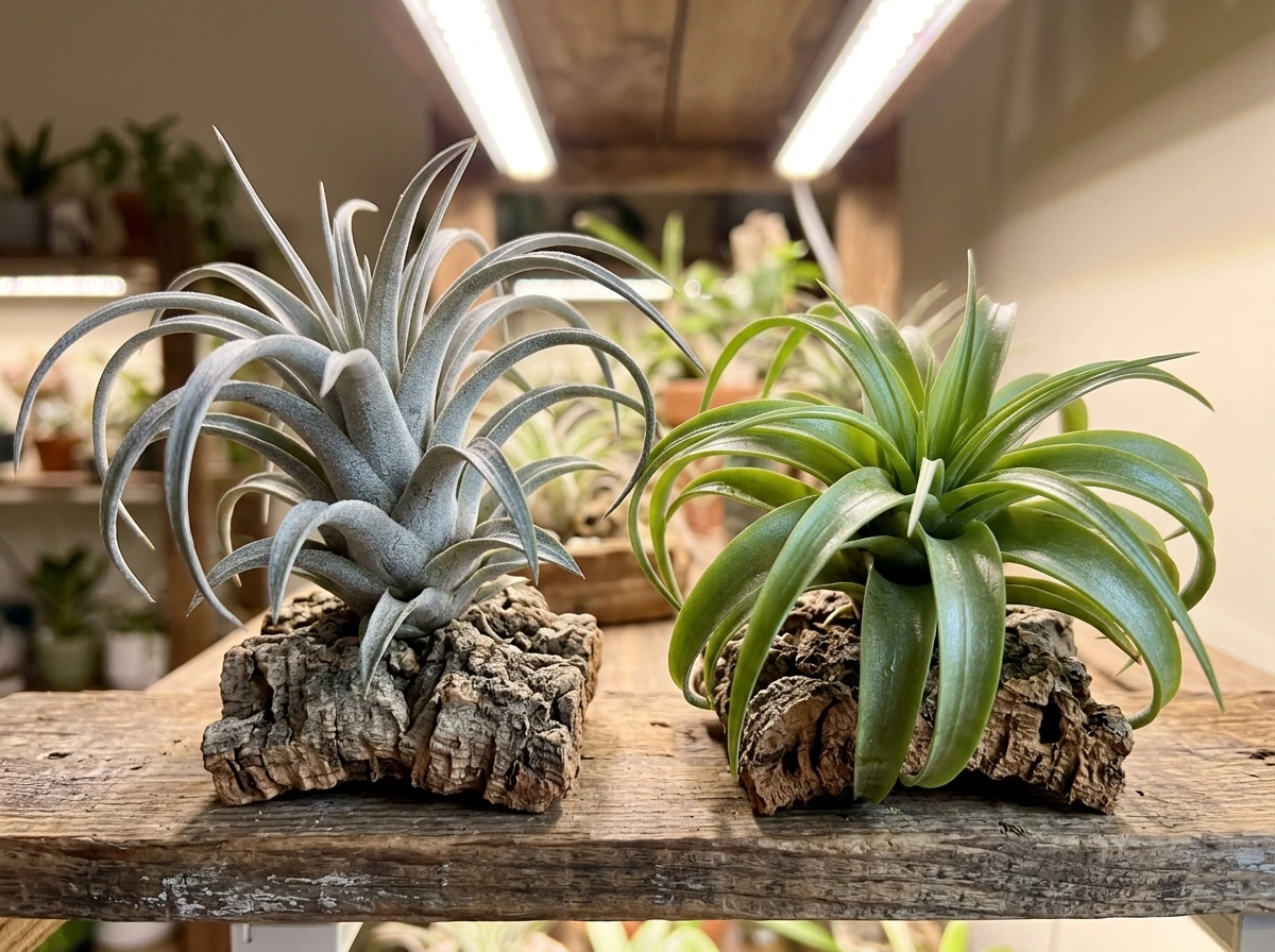 Tillandsia leaf shapes showing light needs