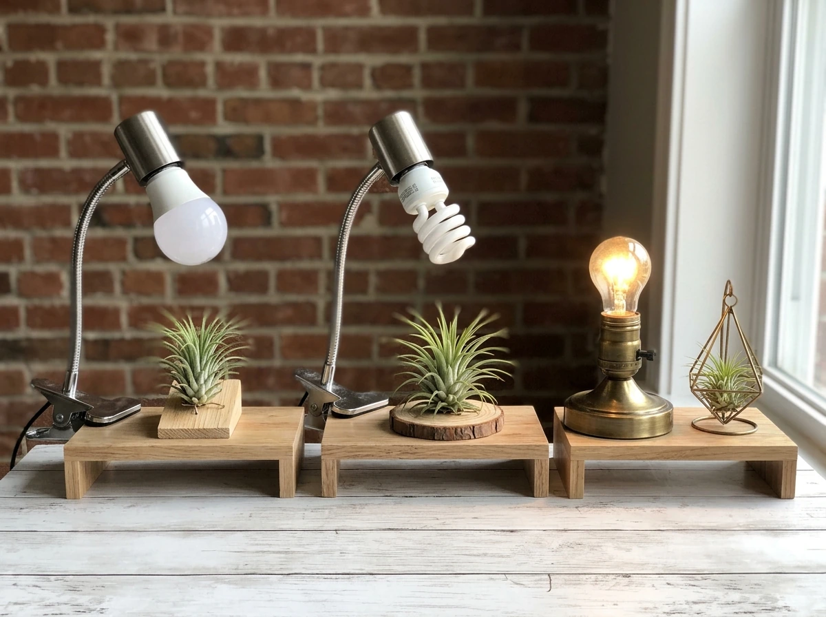 Different bulb types beside air plant lights
