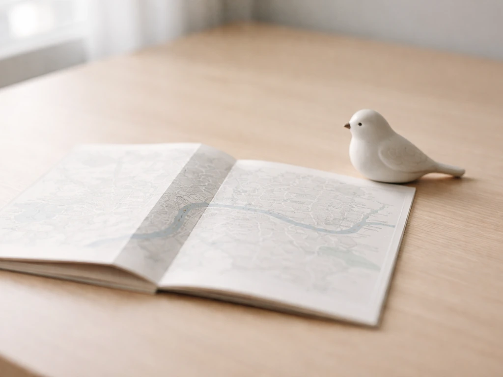 Minimal photo of London neighborhood map aesthetic without text, symbolizing a city-region not a country