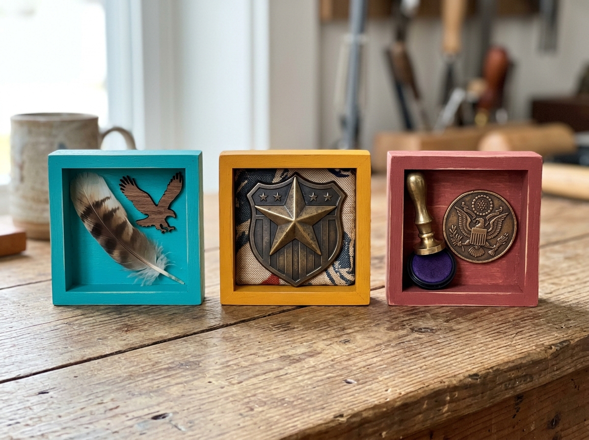 Side-by-side comparison of “national bird,” “symbol,” and “emblem” using objects