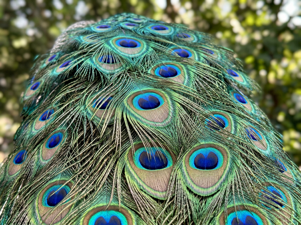 Peacock tail showing features that made it stand out