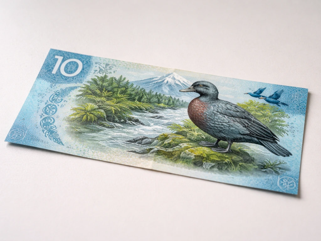 what bird is on the 10 dollar note nz