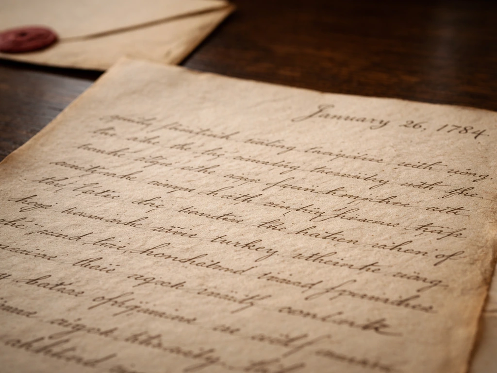 Close-up of an old handwritten 18th-century letter page about a turkey, with wax seal edge and date feel