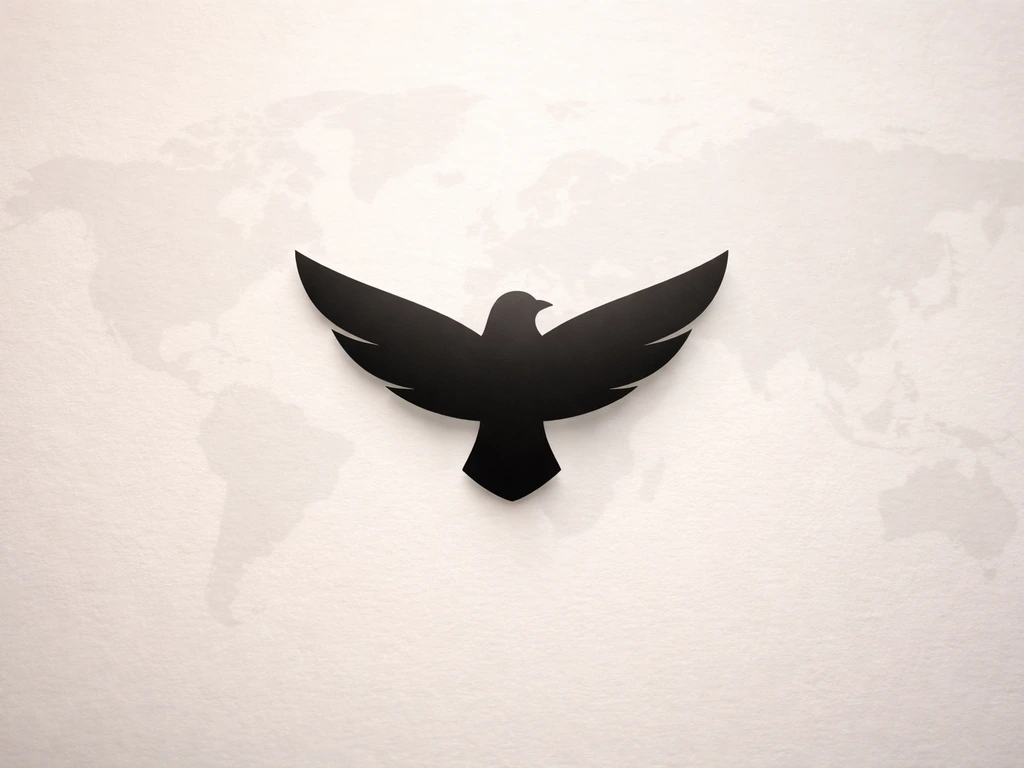 Close-up of a simple bird silhouette symbol against a faint map outline backdrop, representing a national bird designati