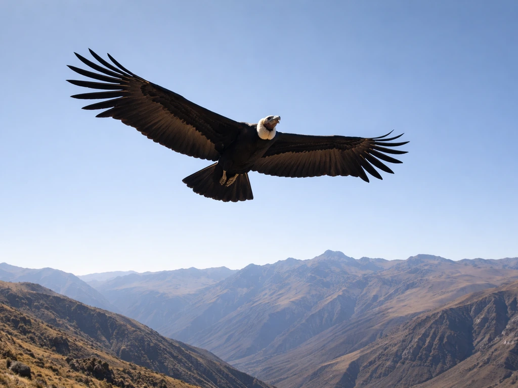 Dramatic Andean condor soaring over Bolivia’s high-altitude Andes landscape