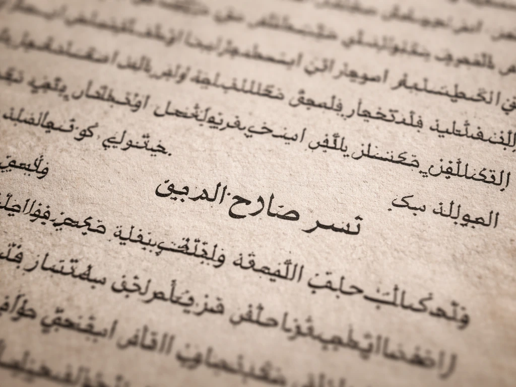 Close-up of Arabic printed legal text on paper with the phrase “نسر صلاح الدين” clearly readable.
