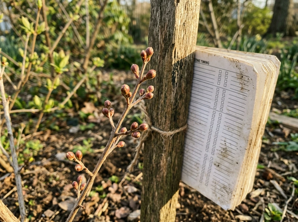 Map of zone-based leaf-out timing using a crepe myrtle in spring