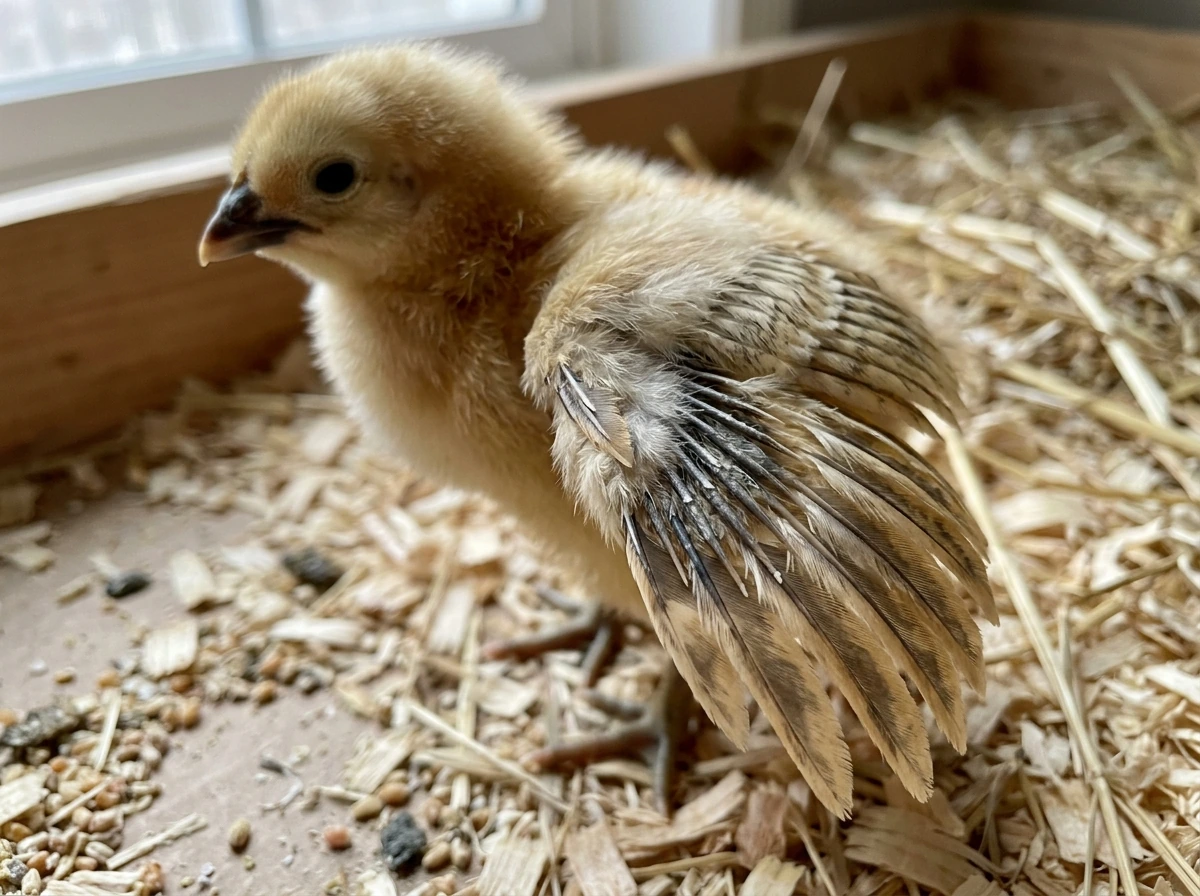 Pin feathers on a chick’s wing used to predict adult color
