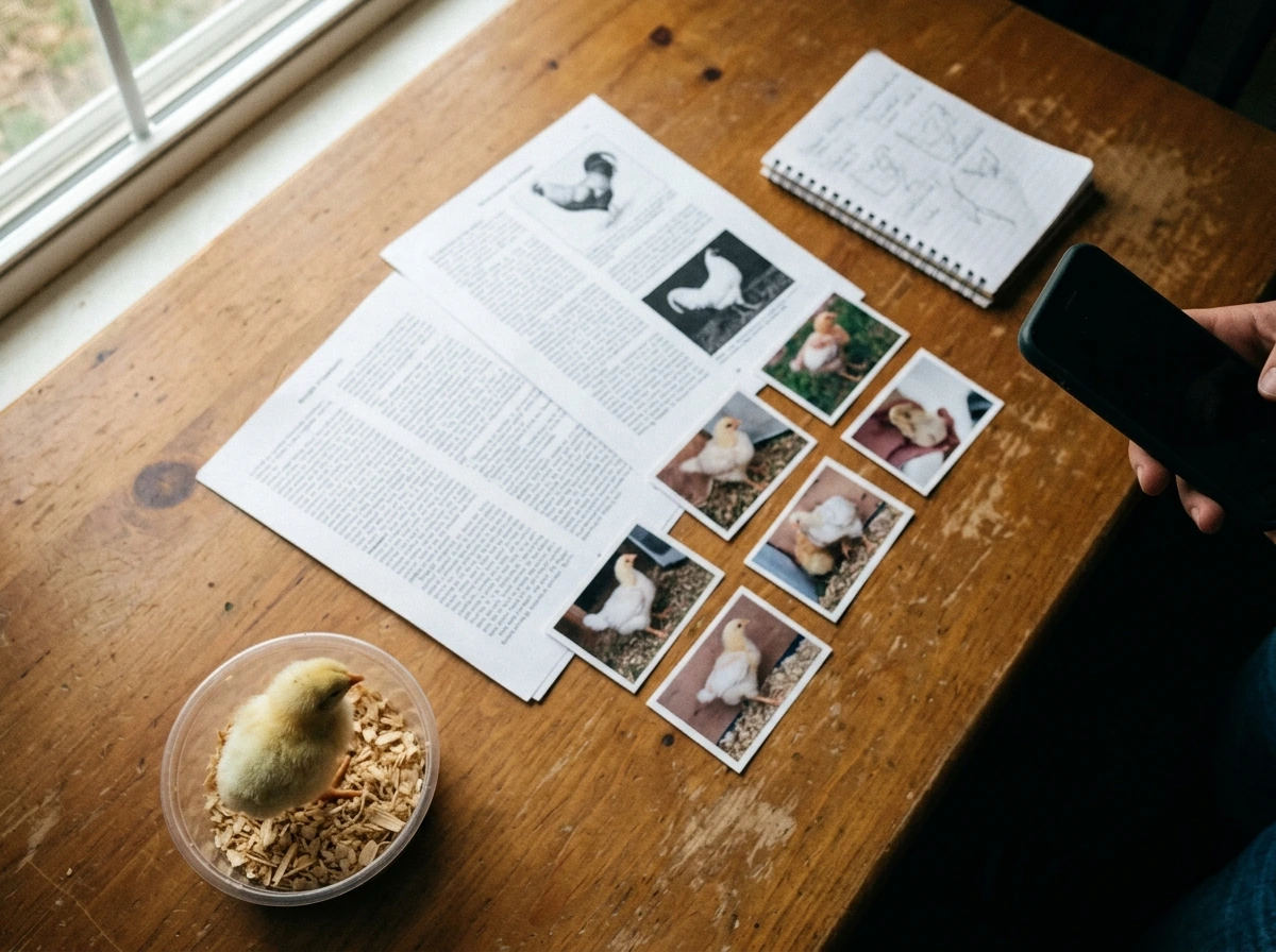 Checklist-style comparison of breed standards and growth photos