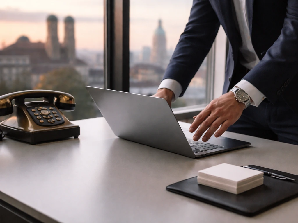 Anonymous office desk scene suggesting enterprise tech leadership and wealth curiosity