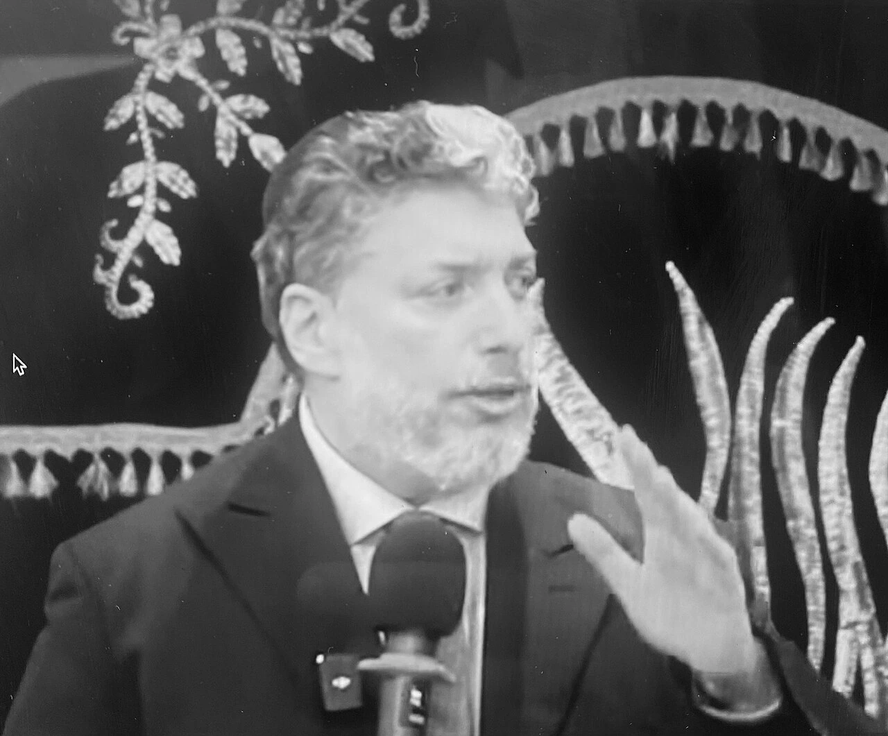 Rabbi Tovia Singer speaking at a microphone