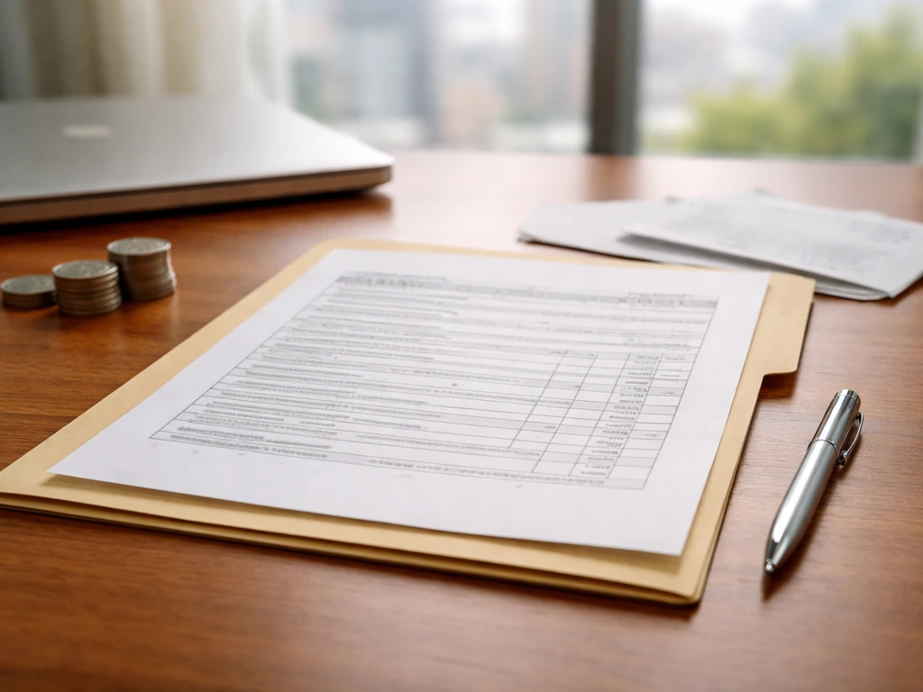 Minimal photo of a Form 990-style document on a desk near a laptop and pen, symbolizing reportable compensation.