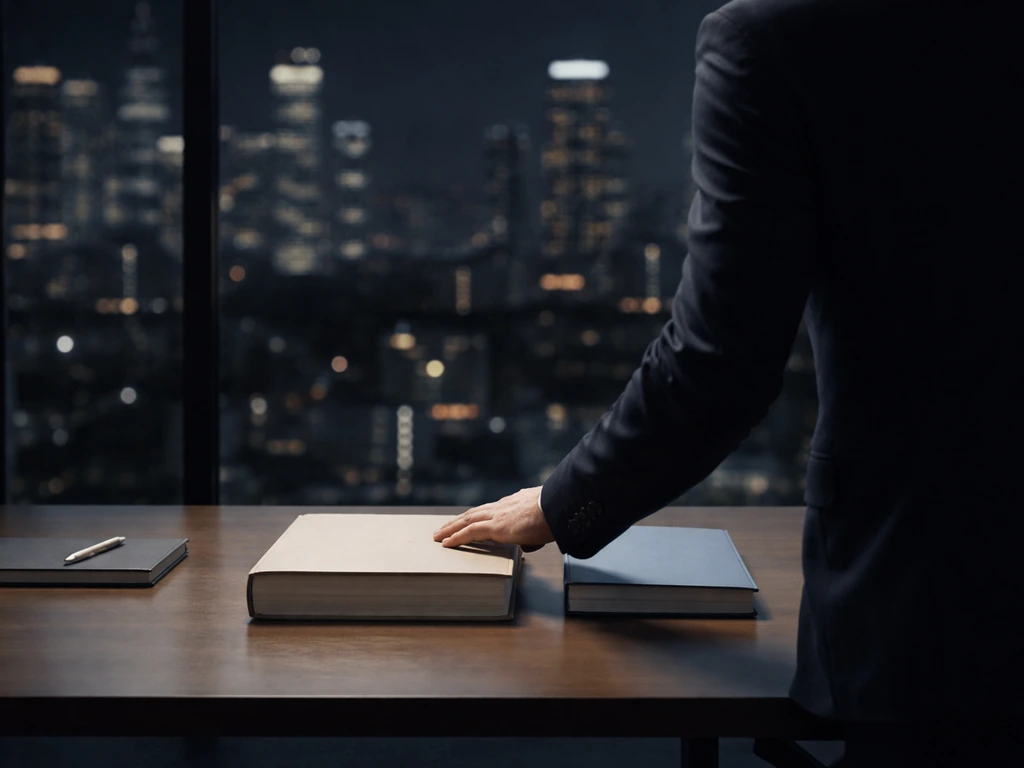 Anonymous person in a modern office placing two color-coded folders to suggest pre-IPO and post-IPO wealth.